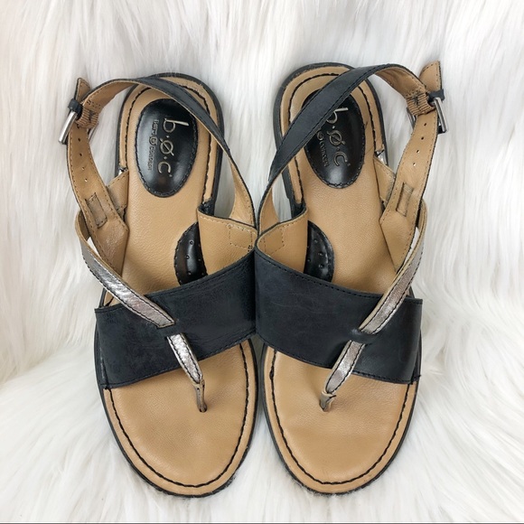 boc Shoes - Boc leather sandals black gray size 6